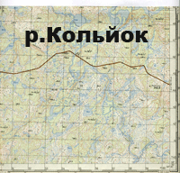 Кольский полуостров. р.Кольйок. Карта
